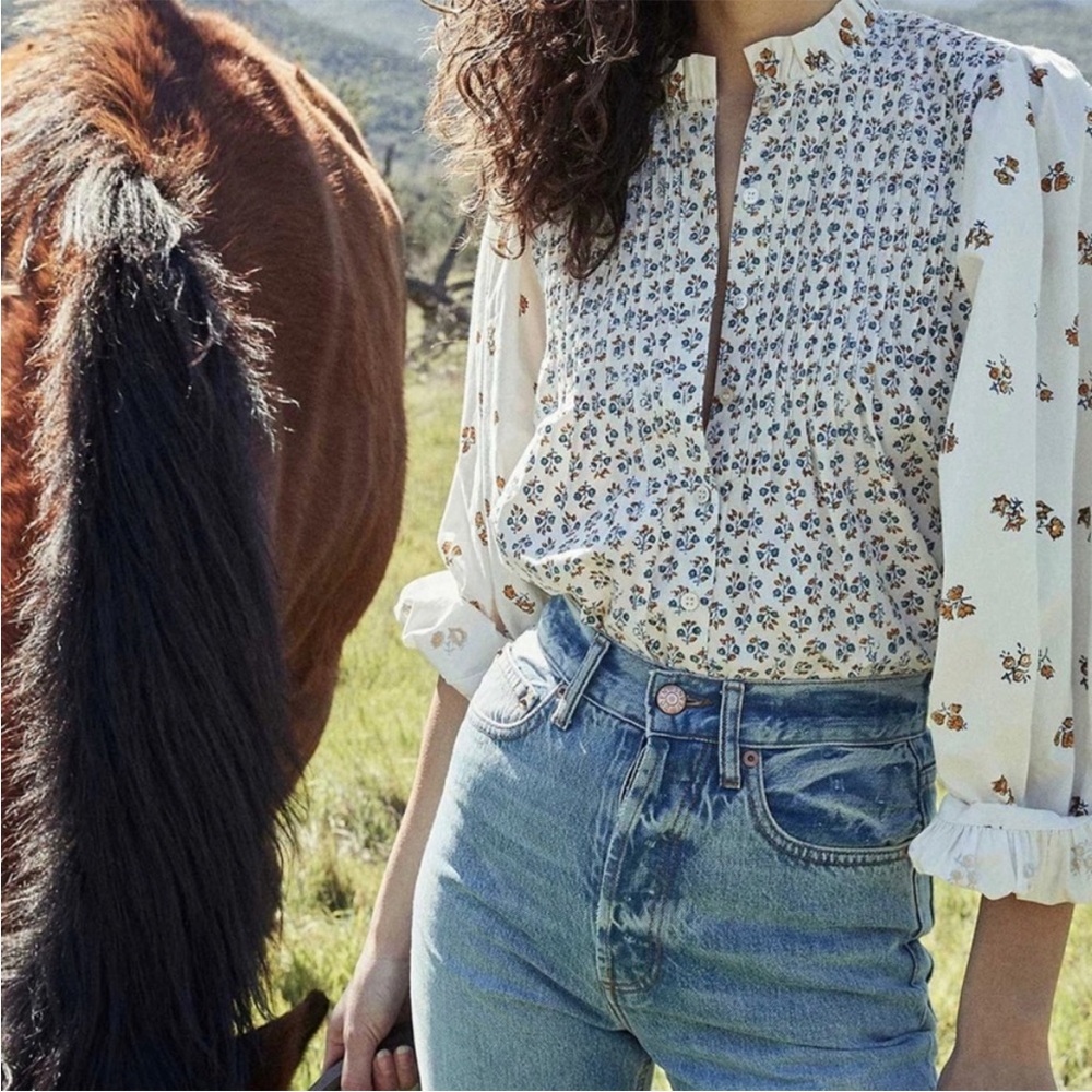 Doen silene top, floral meadow small
